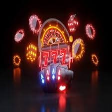 Live dealer casino gaming session with bright lights